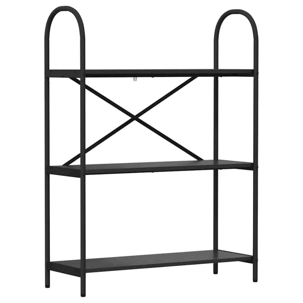 Produktbild för Hyllsystem Svart Ek 80 x 30 x 109 cm Konstruerat trä
