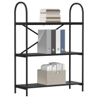 Produktbild för Hyllsystem Svart Ek 80 x 30 x 109 cm Konstruerat trä