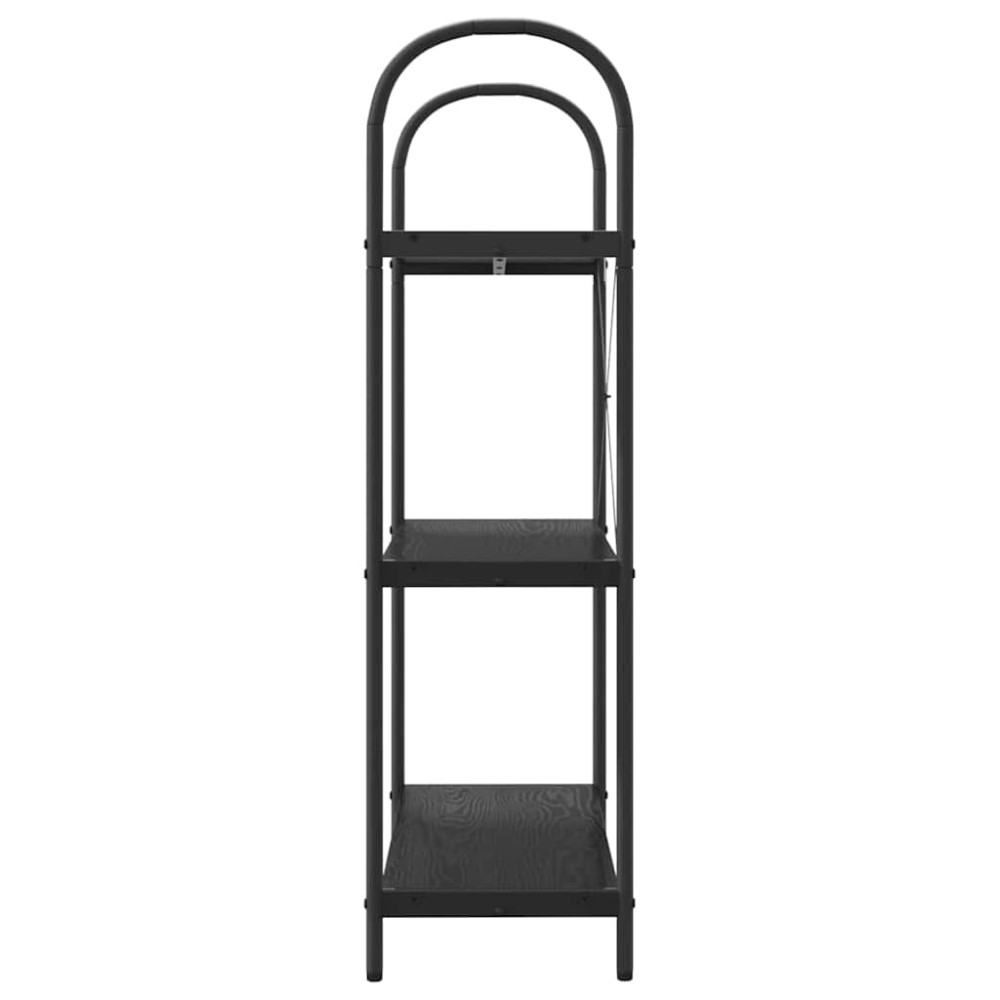 Produktbild för Hyllsystem Svart Ek 80 x 30 x 109 cm Konstruerat trä