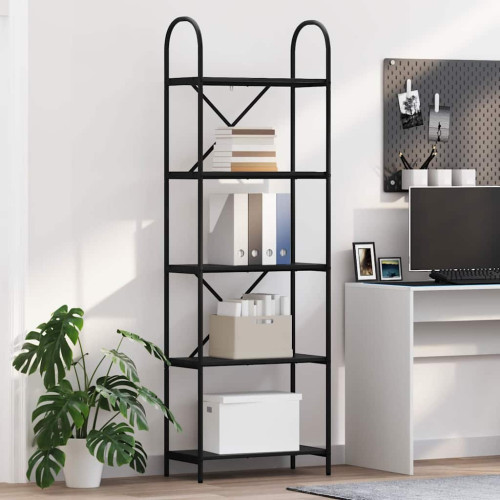 vidaXL Hyllsystem Svart Ek 60 x 30 x 183 cm Konstruerat trä