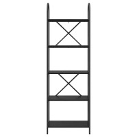 Produktbild för Hyllsystem Svart Ek 60 x 30 x 183 cm Konstruerat trä