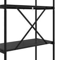 Produktbild för Hyllsystem Svart Ek 60 x 30 x 183 cm Konstruerat trä