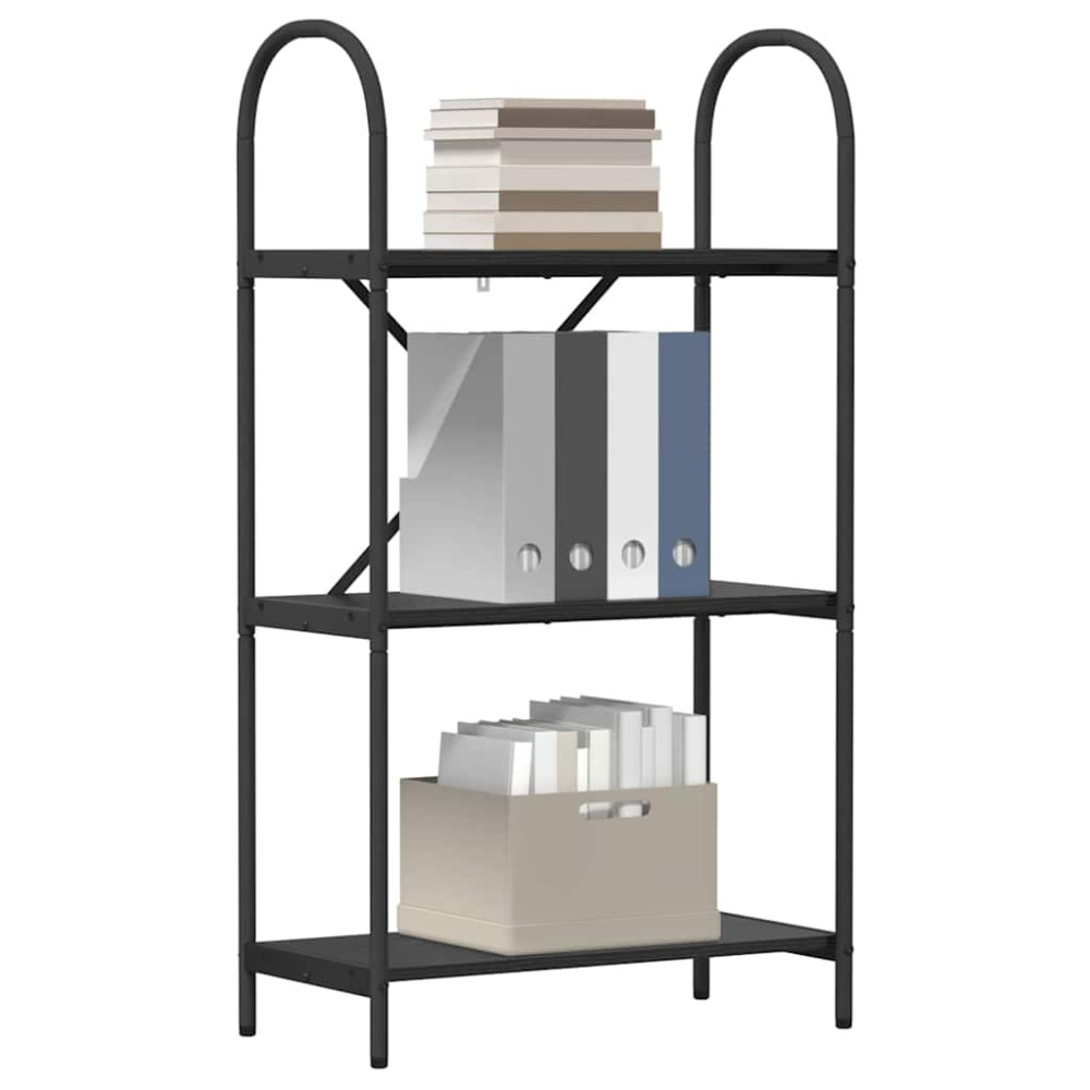 Produktbild för Hyllsystem Svart Ek 60 x 30 x 109 cm Konstruerat trä