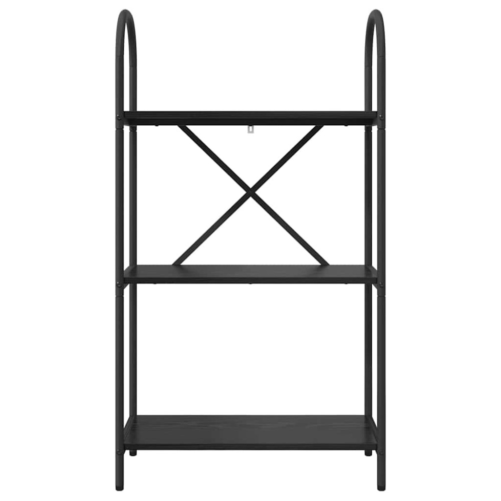 Produktbild för Hyllsystem Svart Ek 60 x 30 x 109 cm Konstruerat trä