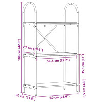 Produktbild för Hyllsystem Sonoma-ek 60 x 30 x 109 cm Konstruerat trä