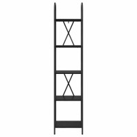 Produktbild för Hyllsystem Svart Ek 40 x 30 x 183 cm Konstruerat trä