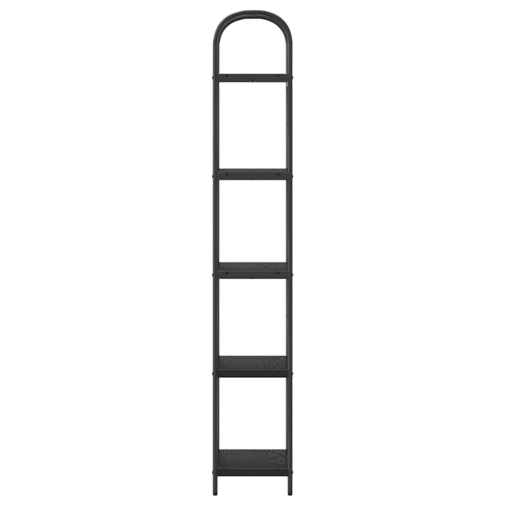 Produktbild för Hyllsystem Svart Ek 40 x 30 x 183 cm Konstruerat trä