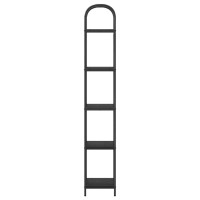 Produktbild för Hyllsystem Svart Ek 40 x 30 x 183 cm Konstruerat trä