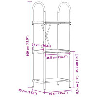 Produktbild för Hyllsystem Gammalt trä 40 x 30 x 109 cm Konstruerat trä