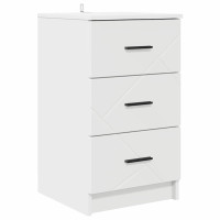 Produktbild för Nattduksbord med låda Vit 38 x 38 x 66 cm Konstruerat trä