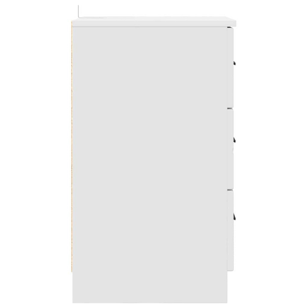 Produktbild för Nattduksbord med låda Vit 38 x 38 x 66 cm Konstruerat trä