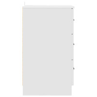Produktbild för Nattduksbord med låda Vit 38 x 38 x 66 cm Konstruerat trä