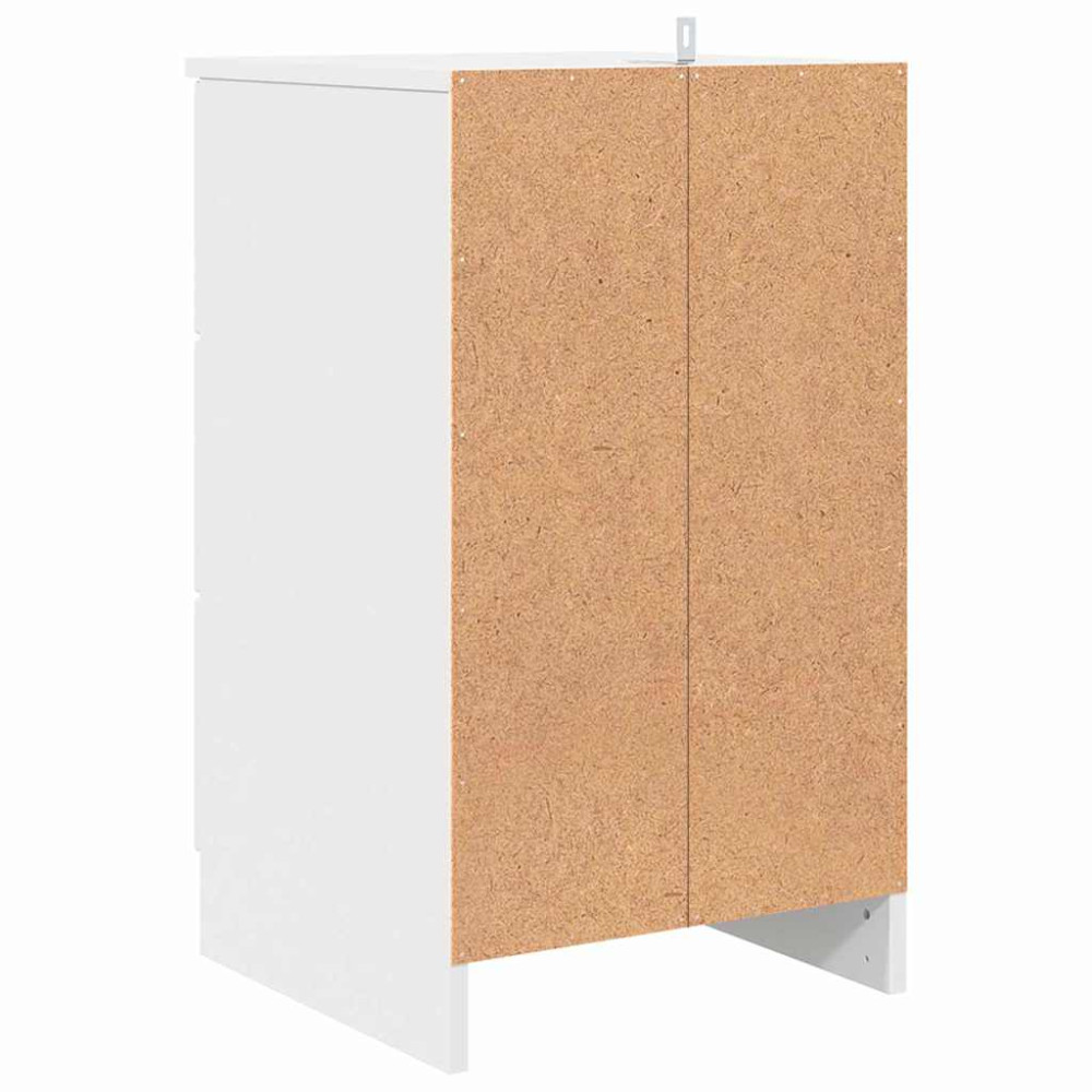 Produktbild för Nattduksbord med låda Vit 38 x 38 x 66 cm Konstruerat trä