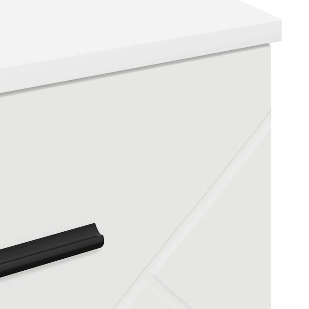 Produktbild för Nattduksbord med låda Vit 38 x 38 x 66 cm Konstruerat trä