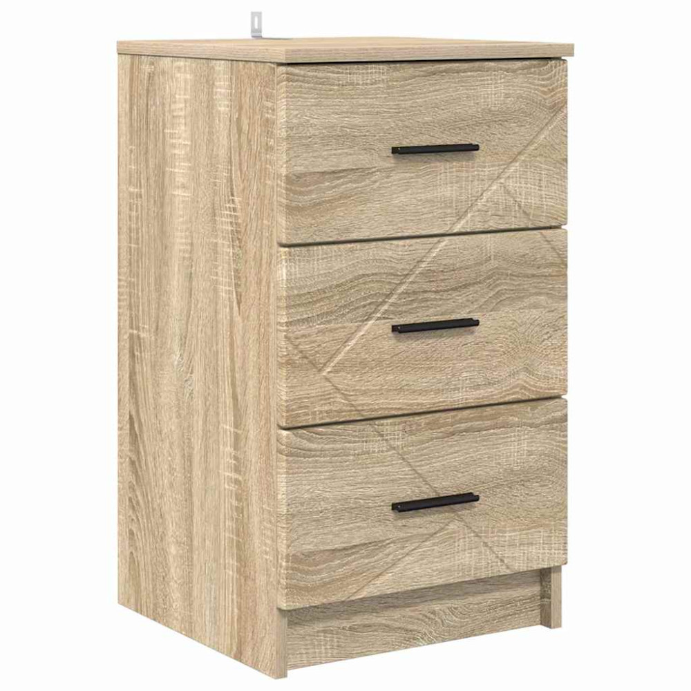 Produktbild för Nattduksbord med låda Sonoma ek 38 x 38 x 66 cm Konstruerat trä