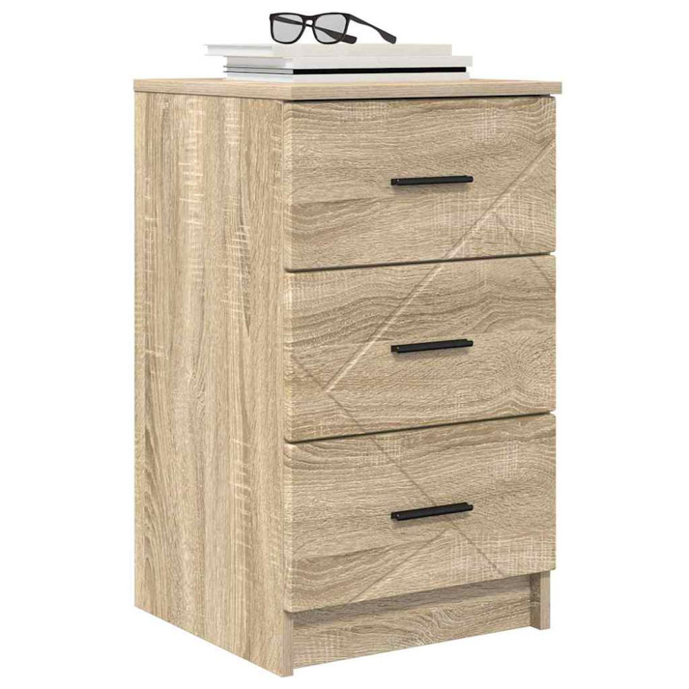 Produktbild för Nattduksbord med låda Sonoma ek 38 x 38 x 66 cm Konstruerat trä