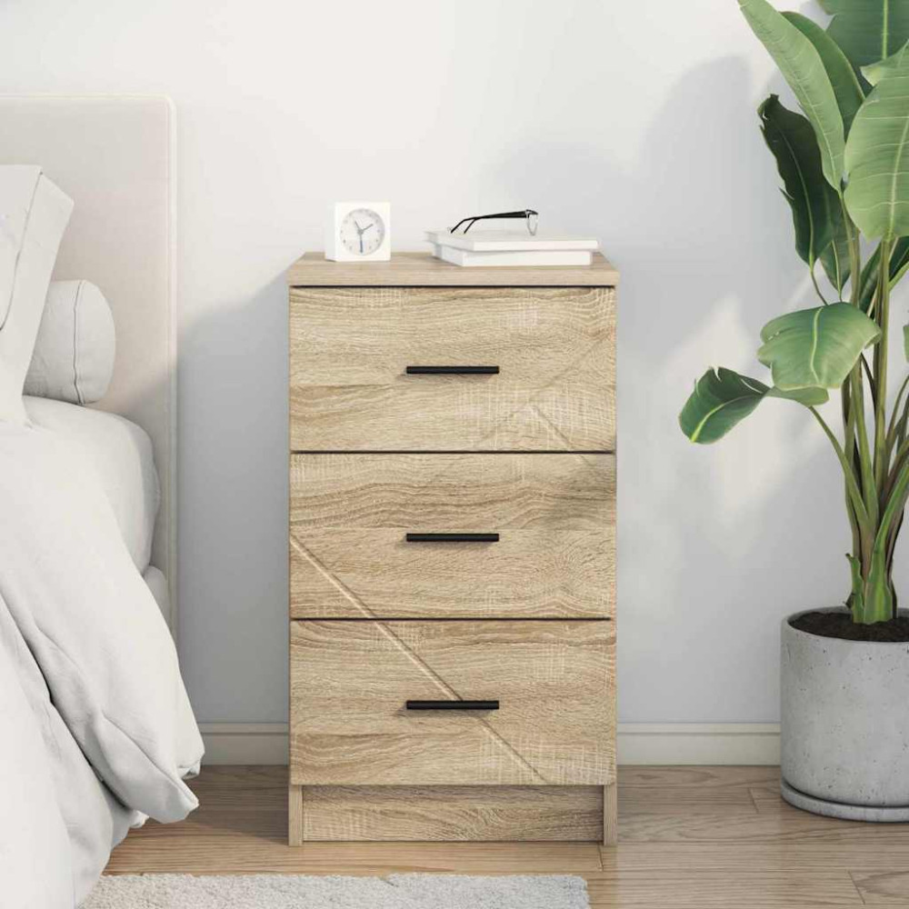 Produktbild för Nattduksbord med låda Sonoma ek 38 x 38 x 66 cm Konstruerat trä