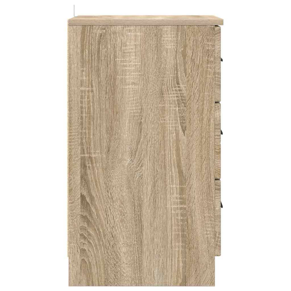 Produktbild för Nattduksbord med låda Sonoma ek 38 x 38 x 66 cm Konstruerat trä