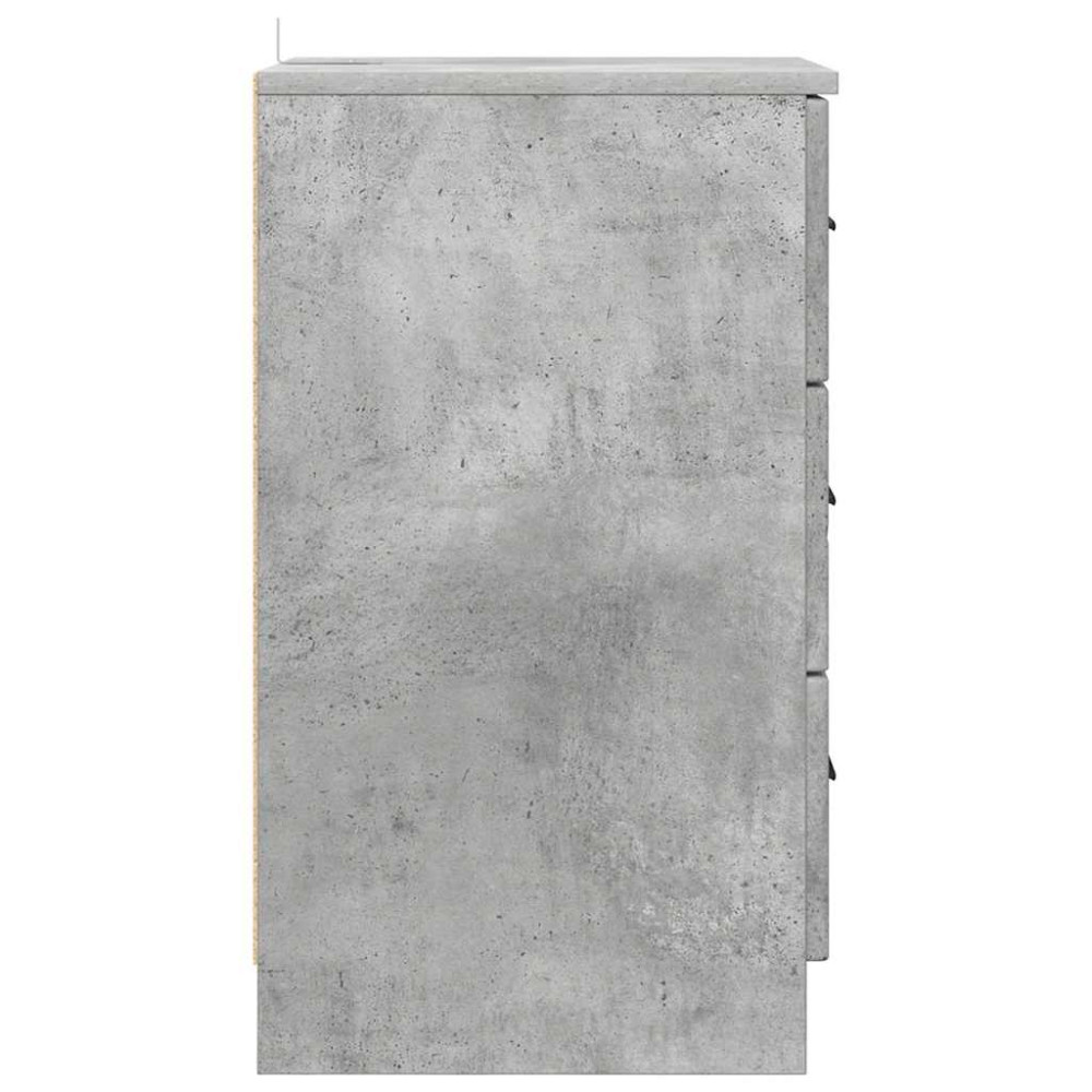 Produktbild för Nattduksbord med låda Betonggrå 38 x 38 x 66 cm Konstruerat trä