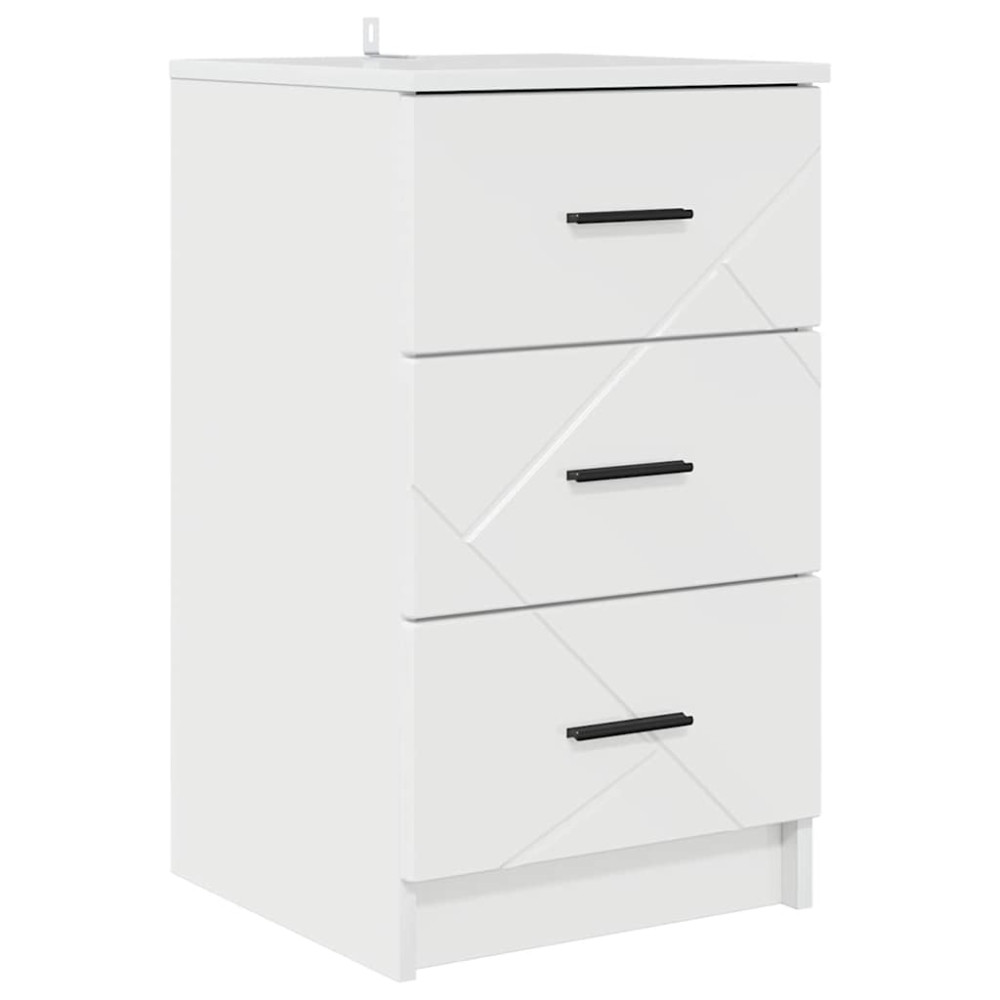 Produktbild för Nattduksbord Vit högglans 38 x 38 x 66 cm Konstruerat trä