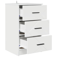 Produktbild för Nattduksbord Vit högglans 38 x 38 x 66 cm Konstruerat trä