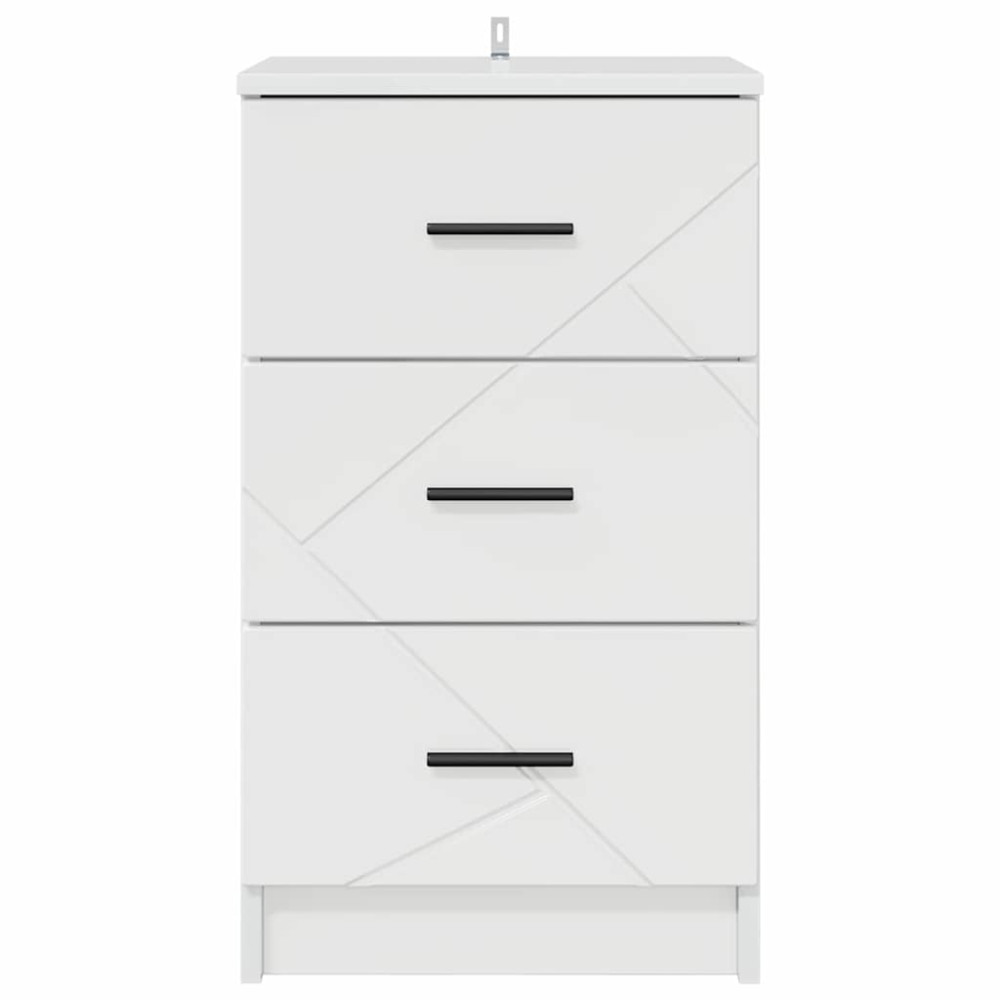 Produktbild för Nattduksbord Vit högglans 38 x 38 x 66 cm Konstruerat trä