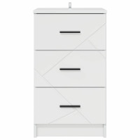Produktbild för Nattduksbord Vit högglans 38 x 38 x 66 cm Konstruerat trä
