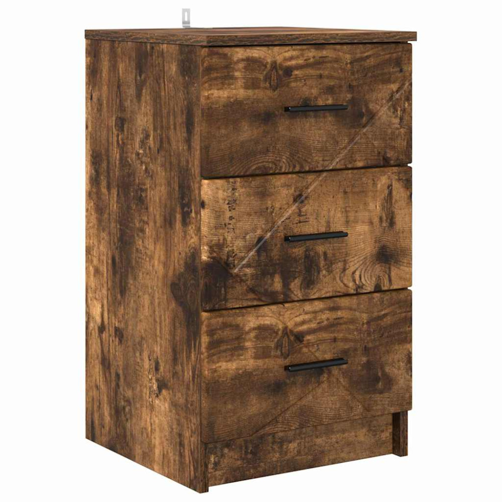 Produktbild för Nattduksbord Rökfärgad ek 38 x 38 x 66 cm Konstruerat trä