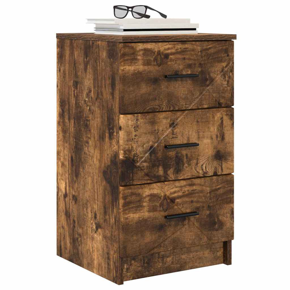 Produktbild för Nattduksbord Rökfärgad ek 38 x 38 x 66 cm Konstruerat trä
