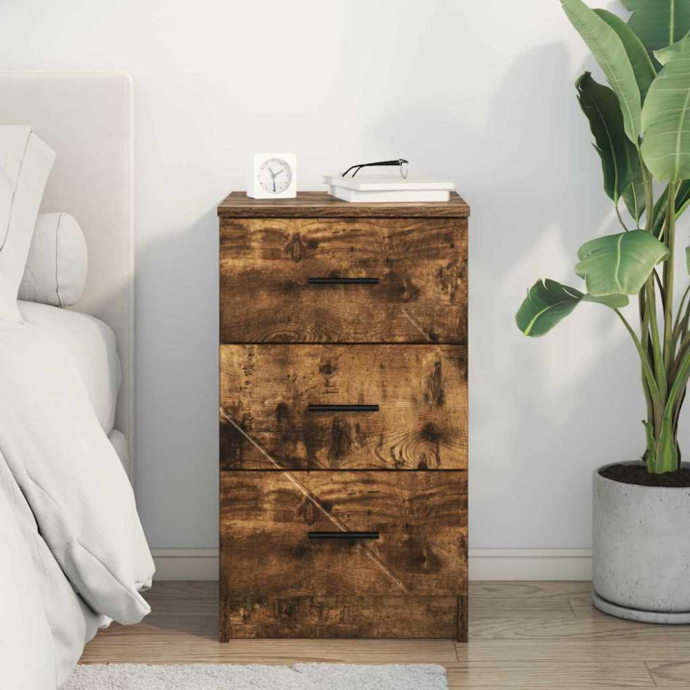 Produktbild för Nattduksbord Rökfärgad ek 38 x 38 x 66 cm Konstruerat trä