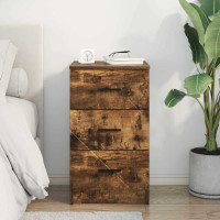Produktbild för Nattduksbord Rökfärgad ek 38 x 38 x 66 cm Konstruerat trä