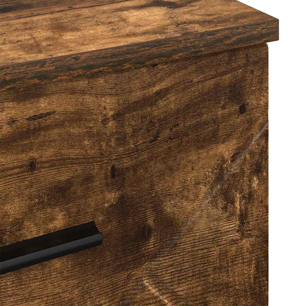 Produktbild för Nattduksbord Rökfärgad ek 38 x 38 x 66 cm Konstruerat trä