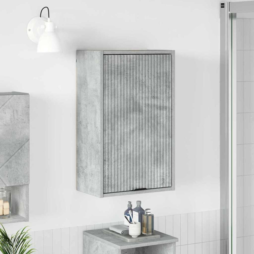 Produktbild för Badrumsskåp Väggmonterad med dörr Betonggrå 39 x 23,5 x 65 cm