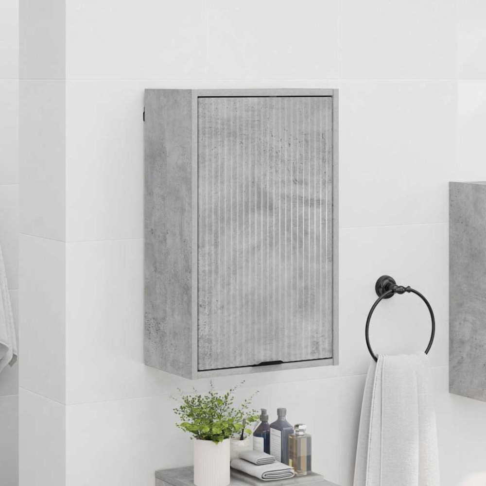 Produktbild för Badrumsskåp Väggmonterad med dörr Betonggrå 39 x 23,5 x 65 cm
