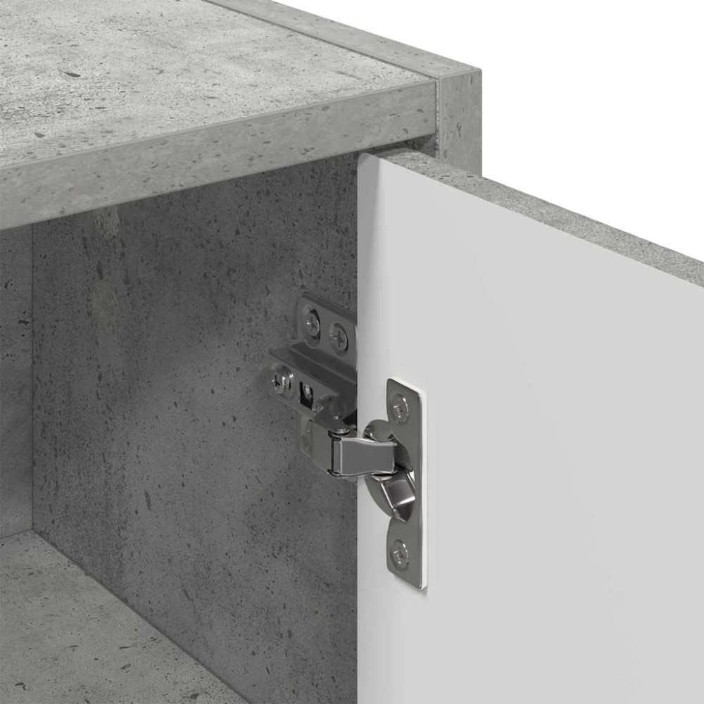 Produktbild för Badrumsskåp Väggmonterad med dörr Betonggrå 39 x 23,5 x 65 cm