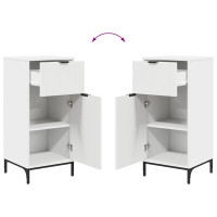 Produktbild för Badrumsskåp Vit 39,5 x 36 x 88 cm Konstruerat trä & Metall