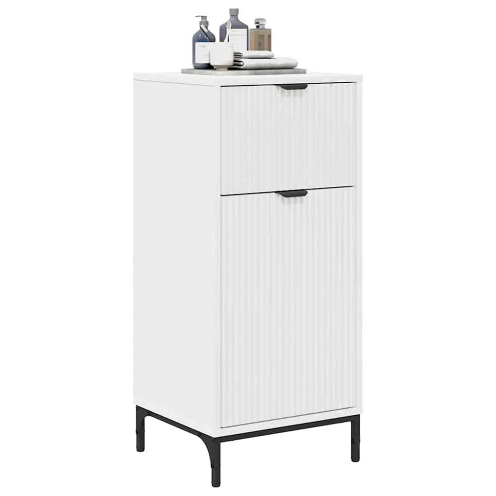 Produktbild för Badrumsskåp Vit 39,5 x 36 x 88 cm Konstruerat trä & Metall