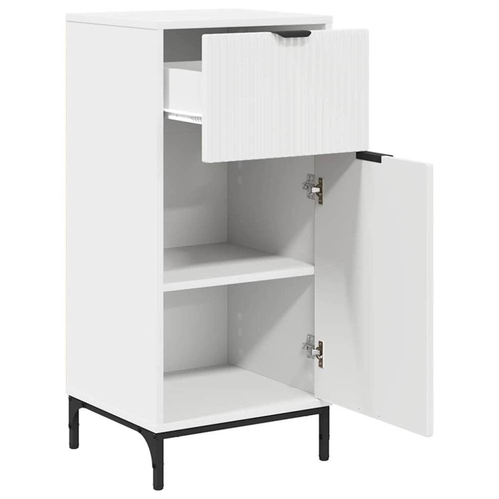 Produktbild för Badrumsskåp Vit 39,5 x 36 x 88 cm Konstruerat trä & Metall