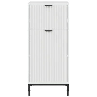 Produktbild för Badrumsskåp Vit 39,5 x 36 x 88 cm Konstruerat trä & Metall