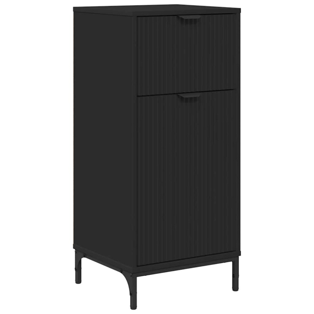 Produktbild för Badrumsskåp Svart 39,5 x 36 x 88 cm Konstruerat trä & Metall
