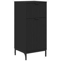 Produktbild för Badrumsskåp Svart 39,5 x 36 x 88 cm Konstruerat trä & Metall