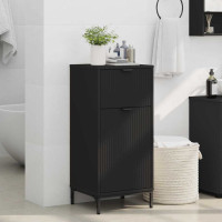 Produktbild för Badrumsskåp Svart 39,5 x 36 x 88 cm Konstruerat trä & Metall
