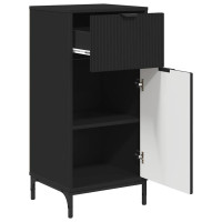 Produktbild för Badrumsskåp Svart 39,5 x 36 x 88 cm Konstruerat trä & Metall