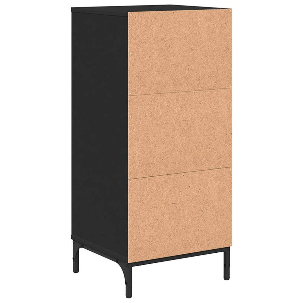 Produktbild för Badrumsskåp Svart 39,5 x 36 x 88 cm Konstruerat trä & Metall