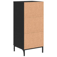 Produktbild för Badrumsskåp Svart 39,5 x 36 x 88 cm Konstruerat trä & Metall