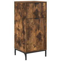 Produktbild för Badrumsskåp Rökt ek 39,5 x 36 x 88 cm Konstruerat trä & Metall