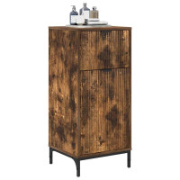 Produktbild för Badrumsskåp Rökt ek 39,5 x 36 x 88 cm Konstruerat trä & Metall