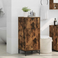 Produktbild för Badrumsskåp Rökt ek 39,5 x 36 x 88 cm Konstruerat trä & Metall