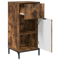 Produktbild för Badrumsskåp Rökt ek 39,5 x 36 x 88 cm Konstruerat trä & Metall