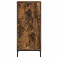 Produktbild för Badrumsskåp Rökt ek 39,5 x 36 x 88 cm Konstruerat trä & Metall